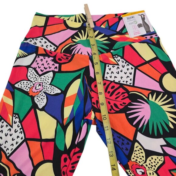 No Boundaries Crossover Sueded Tropical Print Ankle Leggings - Size Large NWT - Picture 10 of 16